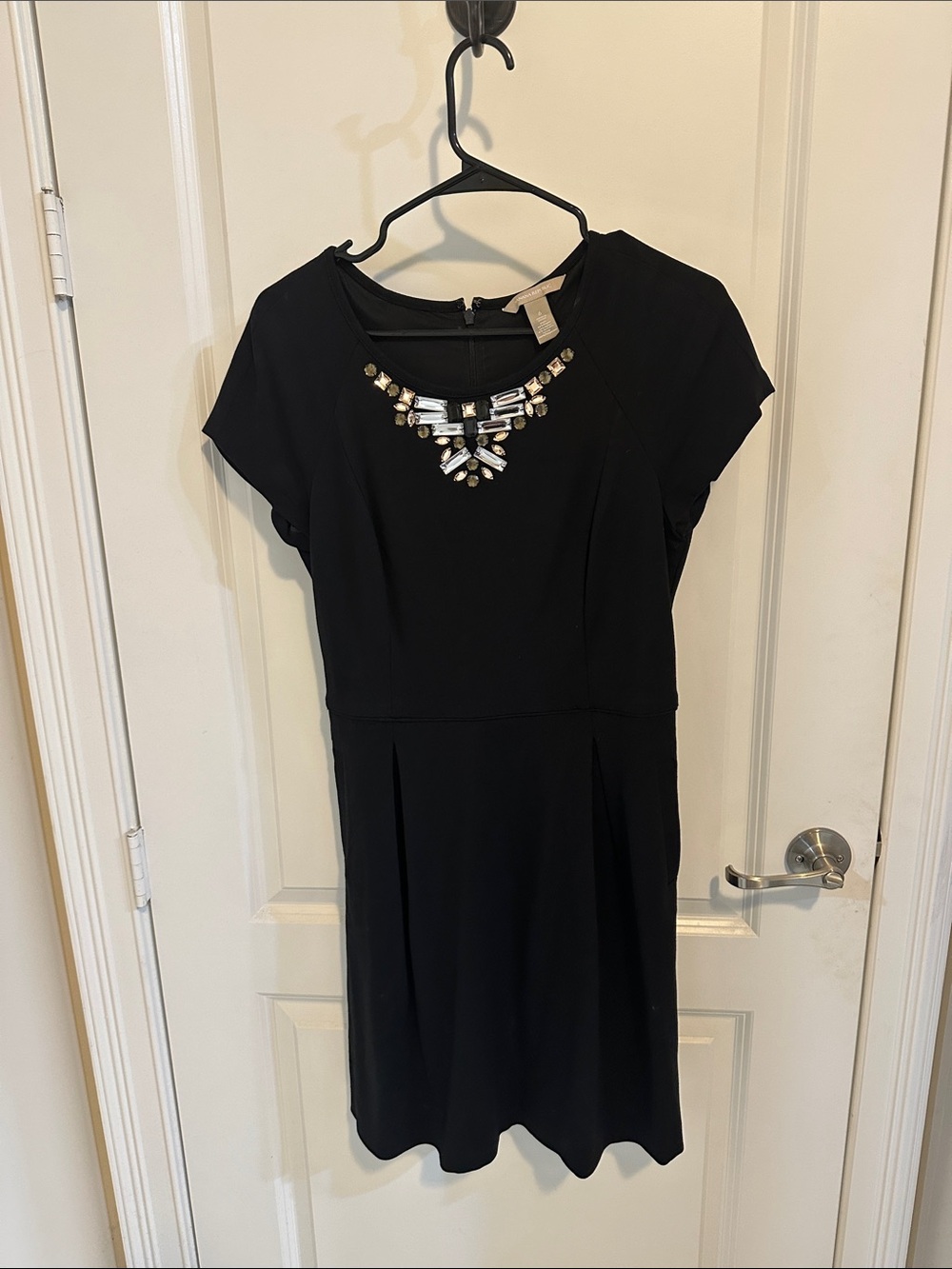 Banana Republic Black Embellished Neckline Women's Dress